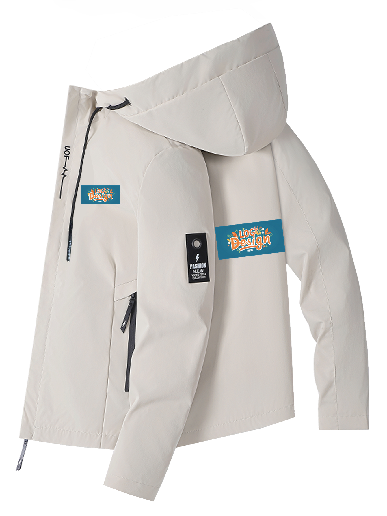 Men's Hooded Jacket for Autumn Trendy Casual Clothing with Customizable Logo Pattern