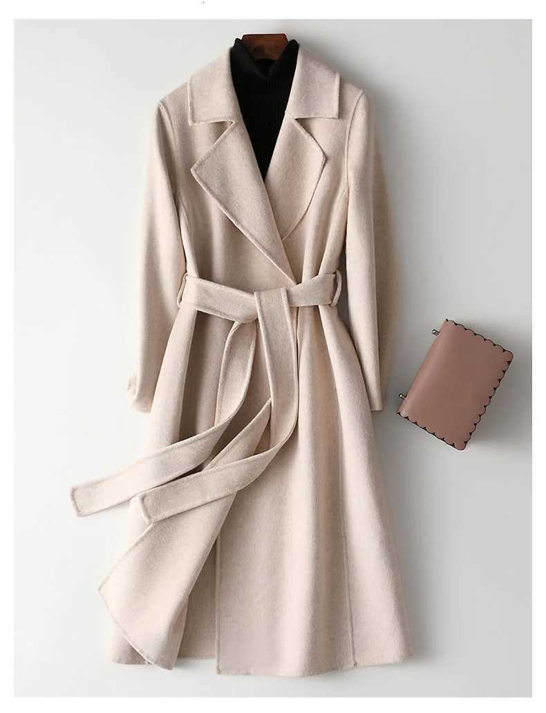 New Fashion Woolen Coat and Jackets Women Autumn Casual Slim Solid Color Elegant Long Coats Clothing T251224