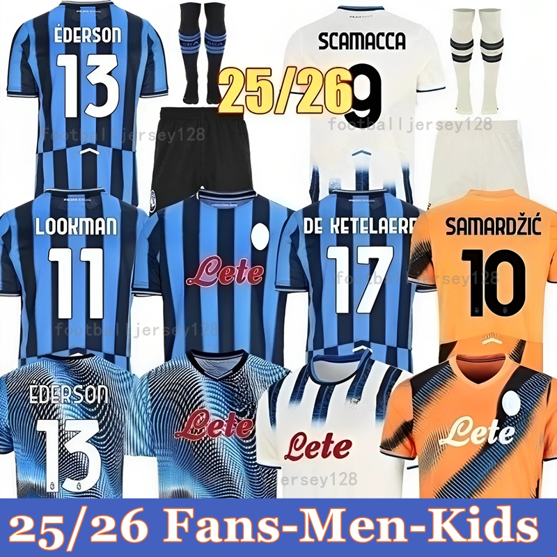 25 26 Atalanta B.C RETEGUI Soccer Jerseys LOOKMAN DE KETELAERE ZAPPACOSTA 2025 2026 Kid Kids SCAMACCA PASALIC SAMARDZIC DE ROON HIEN