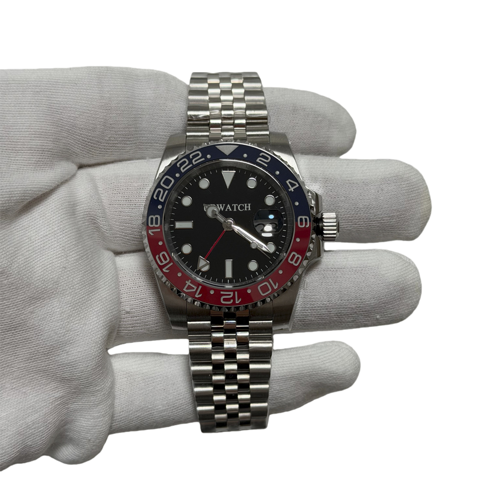 Super U1 ST9 Steel rp3285 Blue Red Ceramic Bezel Automatic Mechanical Watch Oyster Jubilee Strap Big Date Sapphire Glass 40MM Men Watches Wristwatches