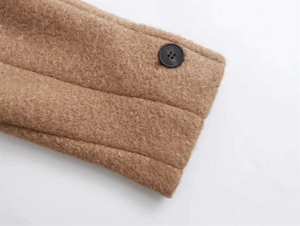 2024 Womens Retro Melad 2024 Winter Fashion silhouette woolen coat woolen coat woolen coatT251224