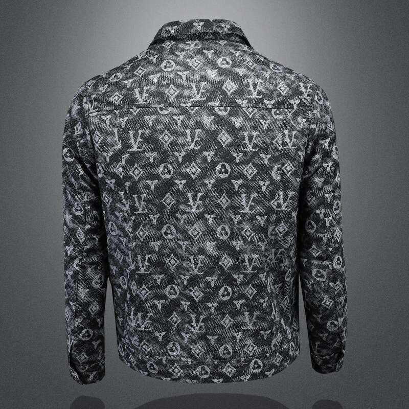 New Arrival Men's Plaid Jacquard Denim Jacket Hip-hop Cowboy Overcoat Luxury Plus Size 5XL