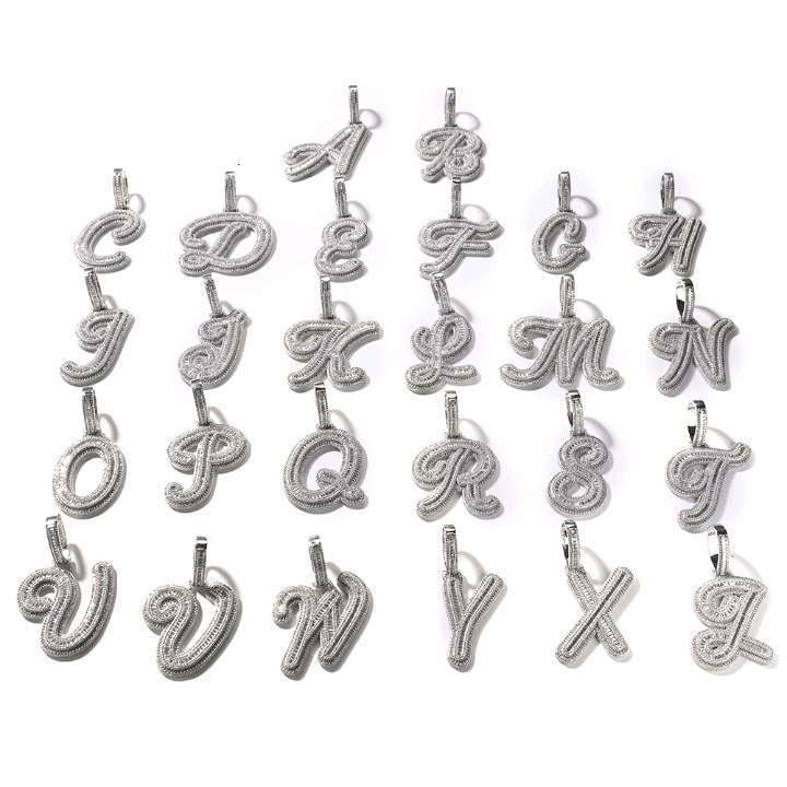 Hiphop Mossanite Pendant 925 Silver Iced Out P Letter Pendant Necklace Initial Baguette Diamond Vvs Custom Moissanite Pendant