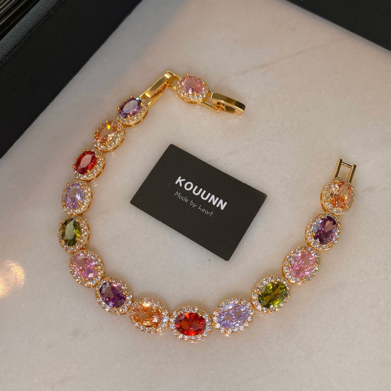 French Zircon Oval Clasp Palace Style Exquisite Elegant Temperament Bracelet Light Luxury High-end Feel Women's Jewelry - view 5