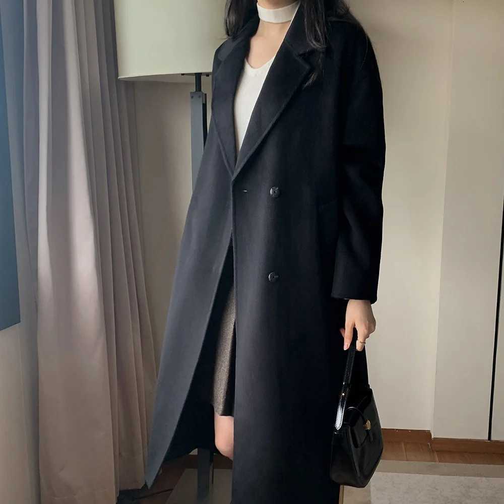 Sweet Hot Girl Retro Loose Double-Sided Wool Coat Womens 2025 Autumn Winter Woolen Coat Fashion Female ClothesT251224