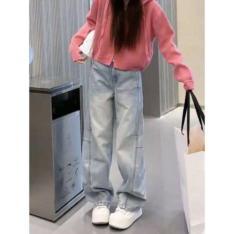 Plus Size Women's Winter Thick Fleece-Lined Wide-Leg Straight Jeans for Pear-Shaped Figures X251224