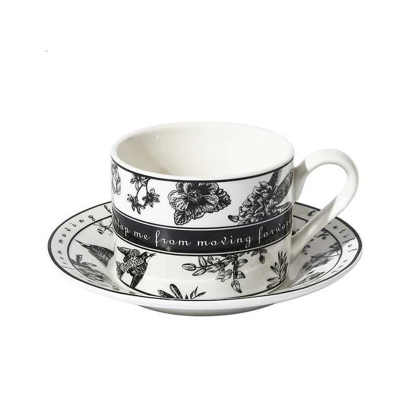 Retro Pinellia Flower Coffee Cup Plate Set High Quty Mug with Hand Gift High Appearance Tea Cup High Temperature Resistant C251224
