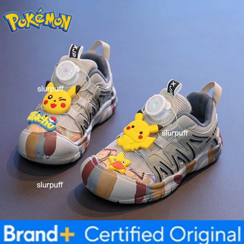 Pokemon Child Casual Sport Shoes New Pikachu Sneakers Kids Tennis Shoes Boy Outdoor Hiking Shoes Rotating Buckle Summer Breathable W251224