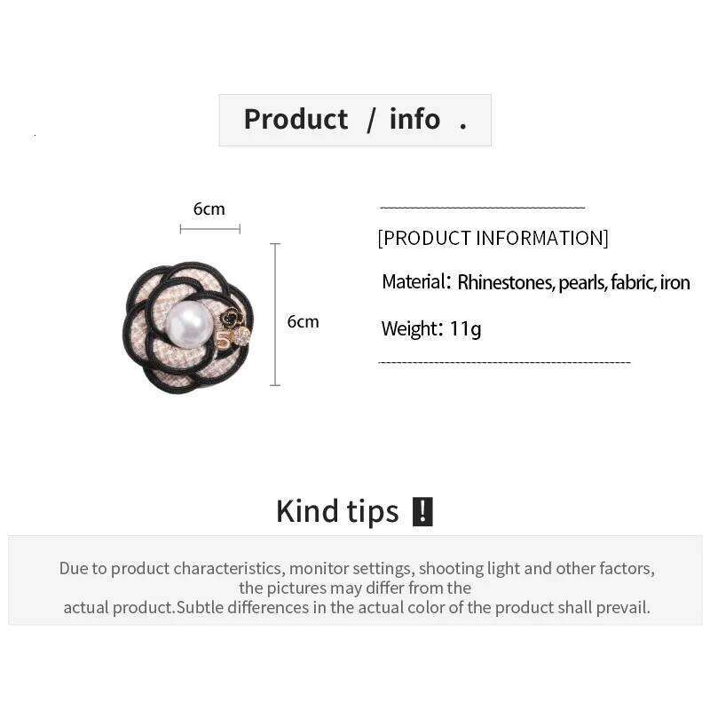 Brooch Korean Fashion Fabric Camellia with Pearl Accents Elegant Flower Corsage Lapel Pin for Wedding Party Special Occasion Gift High Quality Texture