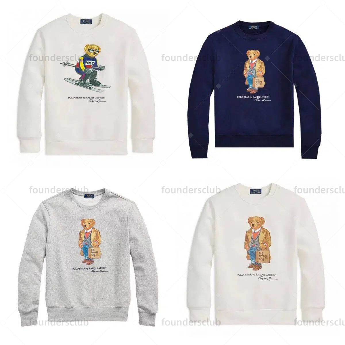 polo bearsweatshirt men quarter zip Cotton Top designer knit sweaters mens pullover Embroidery half zipper luxury casual small horser jumper autumn wool men