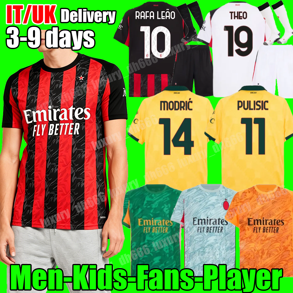 2025 2026 AC mIliAn jersey MODRIC PULISIC GIROUD RAFA LEAO THEO GIMENEZ JOAO FELIX soccer jersey 25 26 home away 3rd goalkeeper football kit football shirt men kids kit