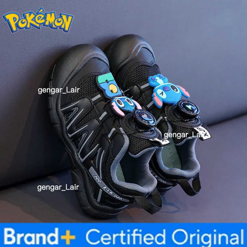 Pokemon Child Casual Sport Shoes New Pikachu Sneakers Kids Tennis Shoes Boy Outdoor Hiking Shoes Rotating Buckle Summer Breathable W251224
