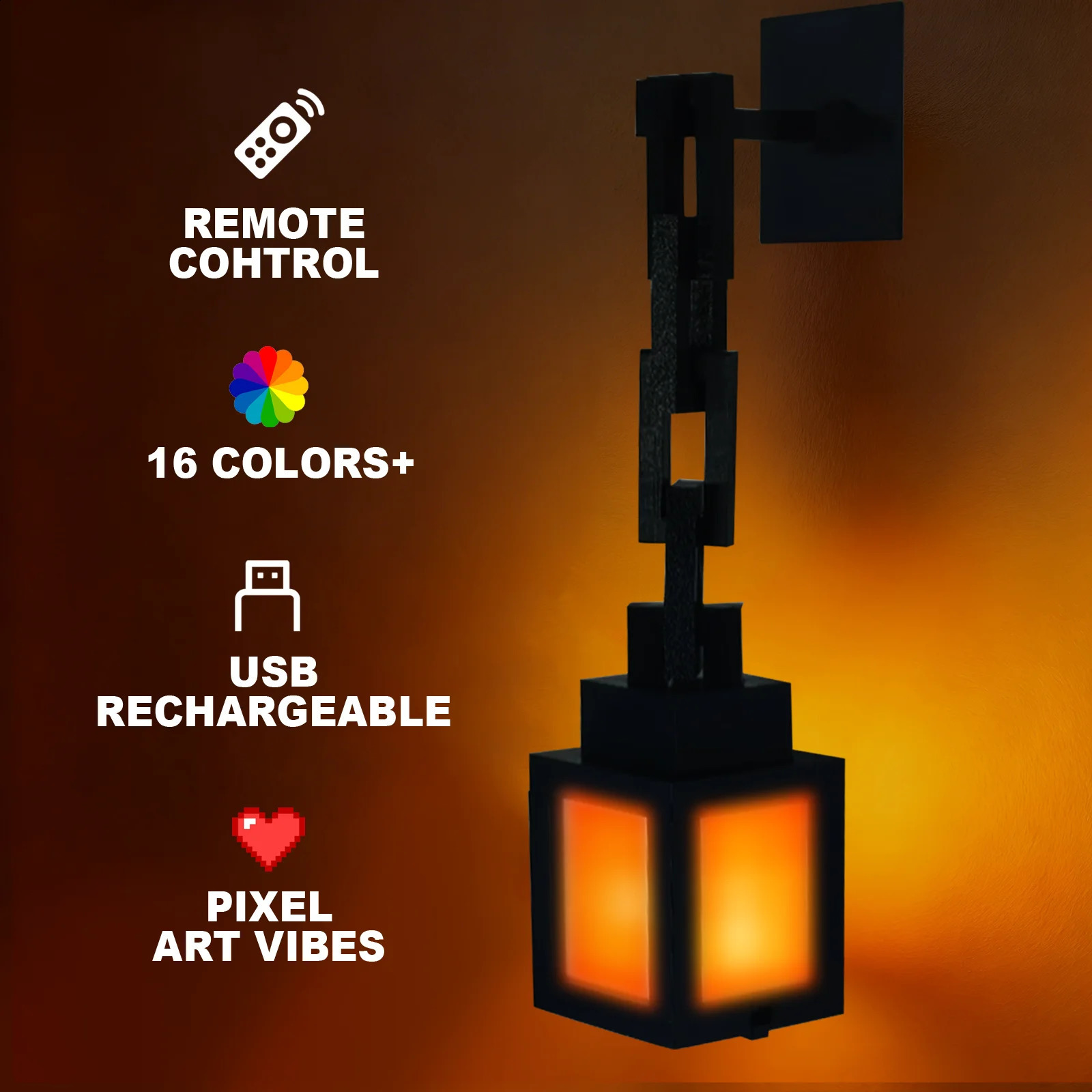 Pixel Style Night Light Portable Lantern Tabletop Ornament 13 Colors Lantern DIY Interior Decoration Festival Atmosphere Light 251223
