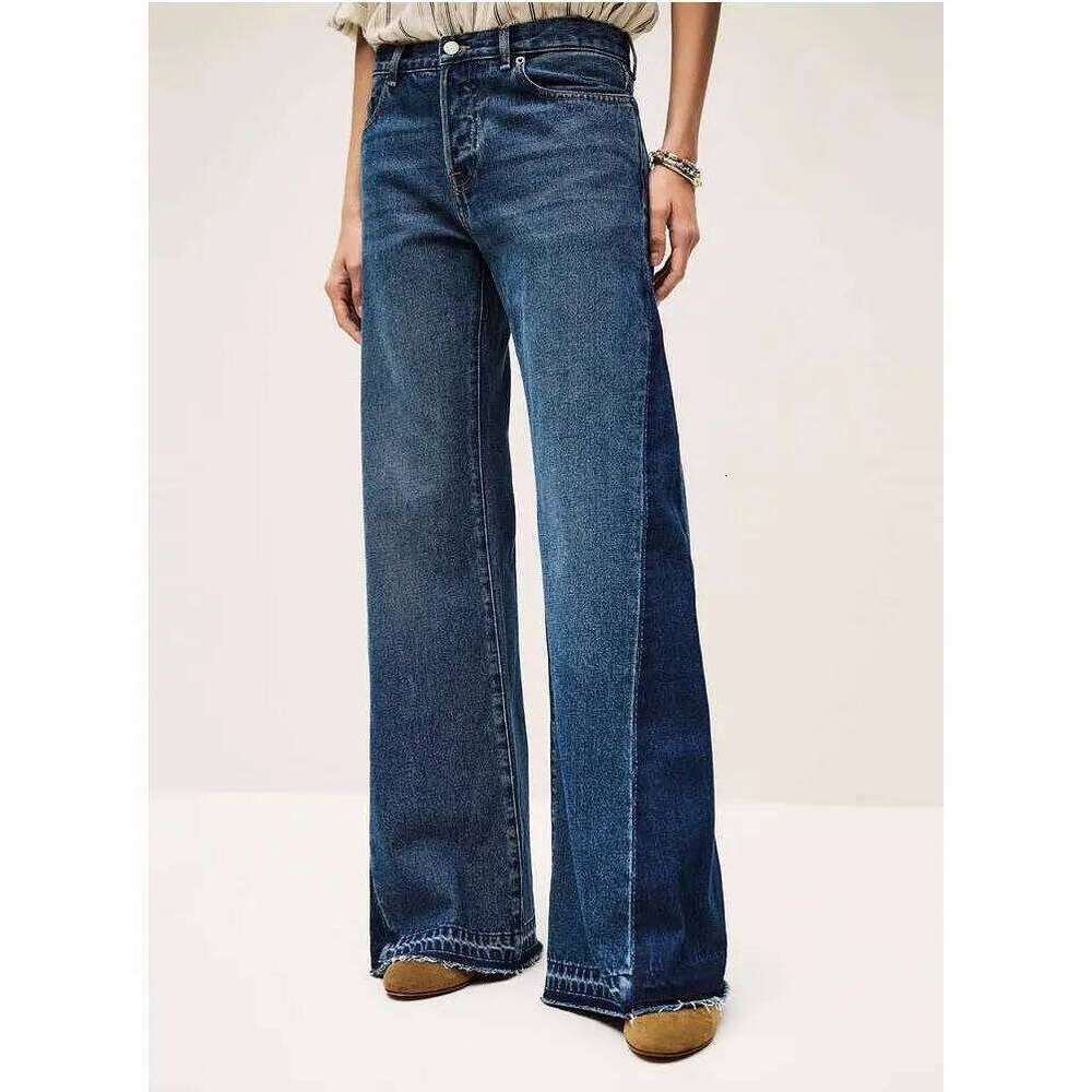 Stylish High-waisted Women's Flared Jeans with A Three-dimensional Cut and Color-blocked Design. X251224