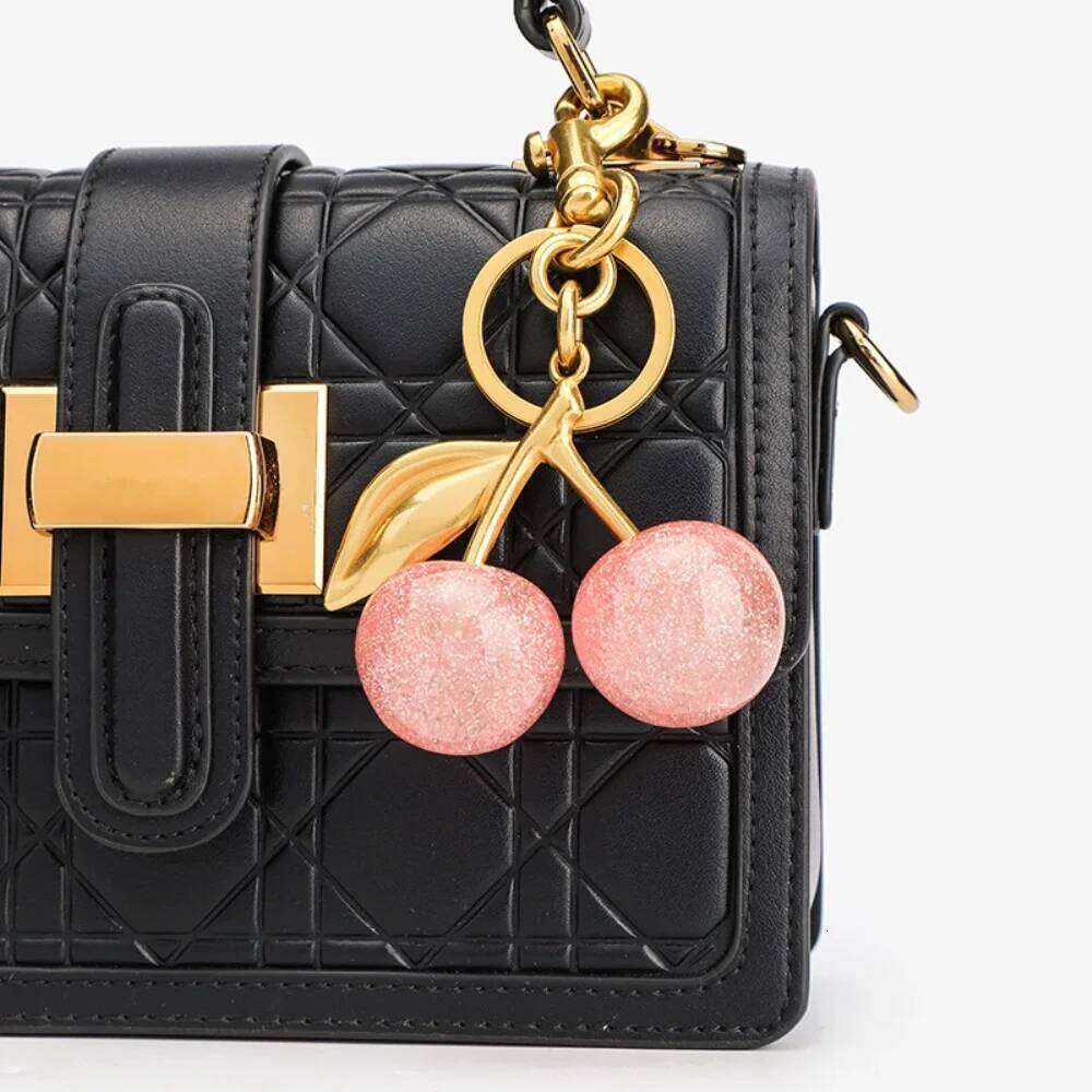 Trendy Red Cherry Pendant Keychain for Women Cute Bag Decorations Multifunctional Jewelry Car Key Accessories Charm Keyring Gift X251224