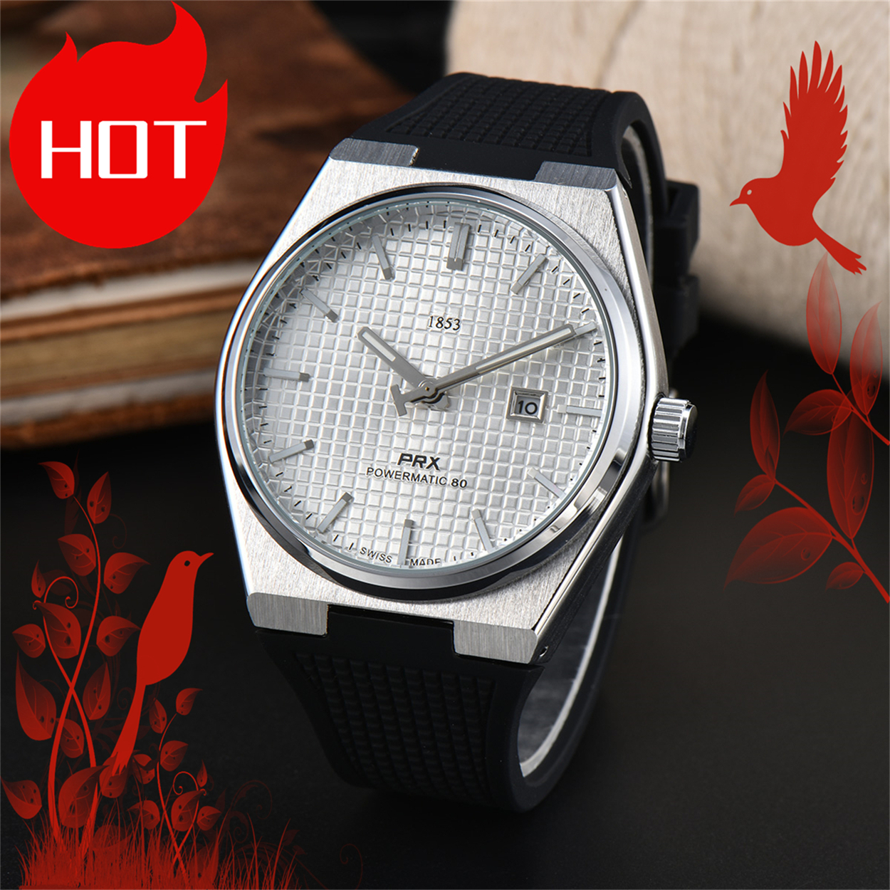 Fashion TISS 1853 PRX Quartz Wrist Watches bell mechanical wristwatches High Quality Luxury Brand Chronograph Clock stainless steel Belt #828