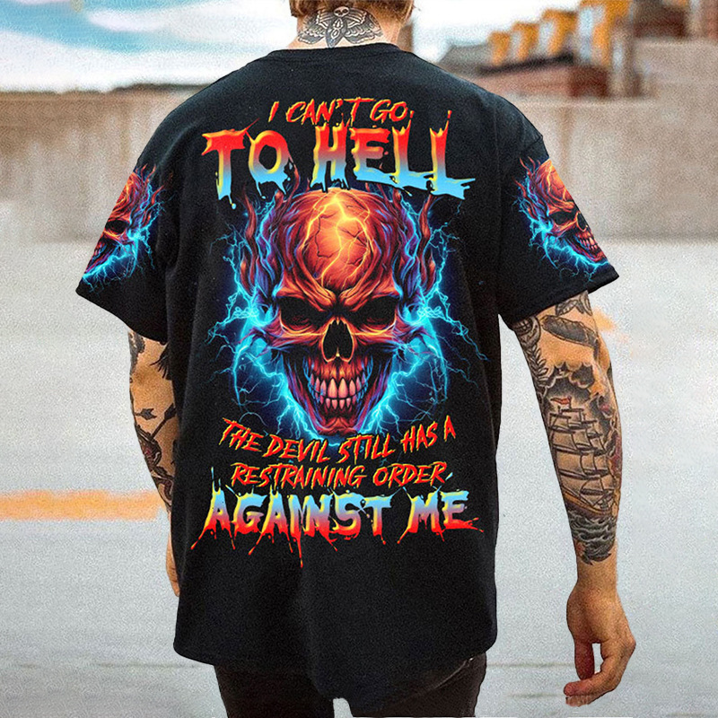 European and American hip-hop series digital printed men's street short-sleeved sport T-shirt top