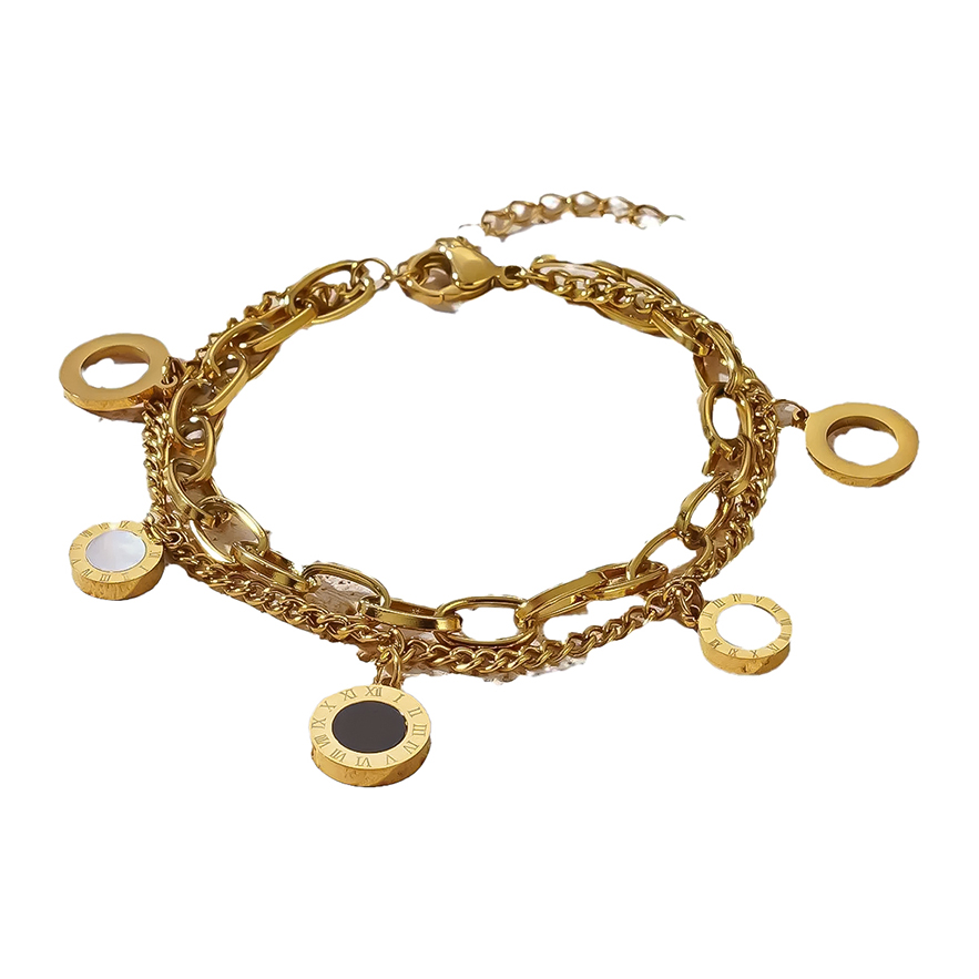 Designer Bracelet for Women Roman Numeral Bracelets Gold Hollow Tassel Bangle Double Sided Shell Bangles Luxury Jewlery Designer for Women Classic Ele