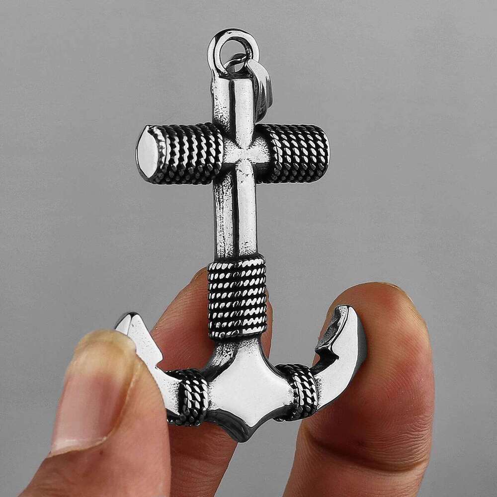 Stainless Steel Viking Anchor Pendant Vintage Personality Nordic Pirate Men's Party Jewelry Punk Hip Hop Necklace Gift X251224