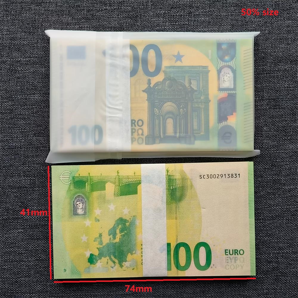 3A Realistic Euro Currency Props High Quality Paper Novelties for Film Shoots and Party Decorations Euros Prop Money Notes 10 20 50 100 200 500 Game Money 67*36mm 50% Size