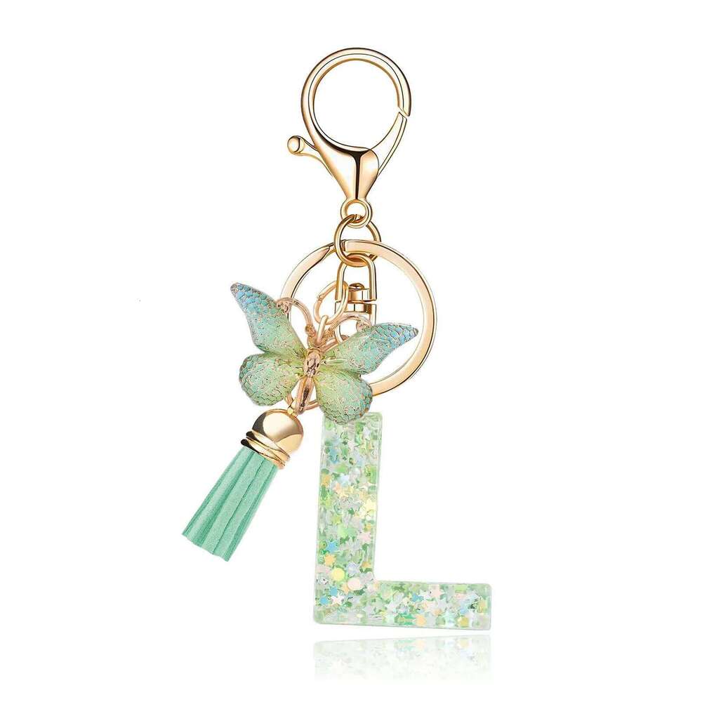 Personalized Resin Butterfly Keychain Letter Pendant Cute Gift for Women Bag Charm & Car Key Accessory X251224