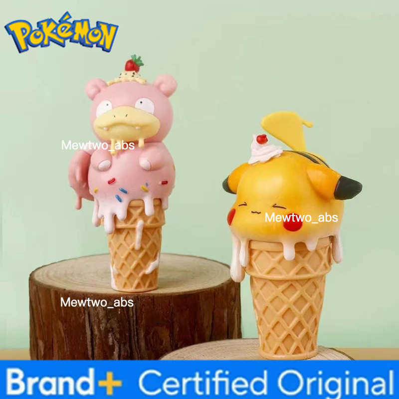 Pokemon Anime cartoon Pokmon Ice Series Hand Figure Cone Pikachu Doll Model Psyduck Desktop Ornament CHIldrens Toy Gifts W251224