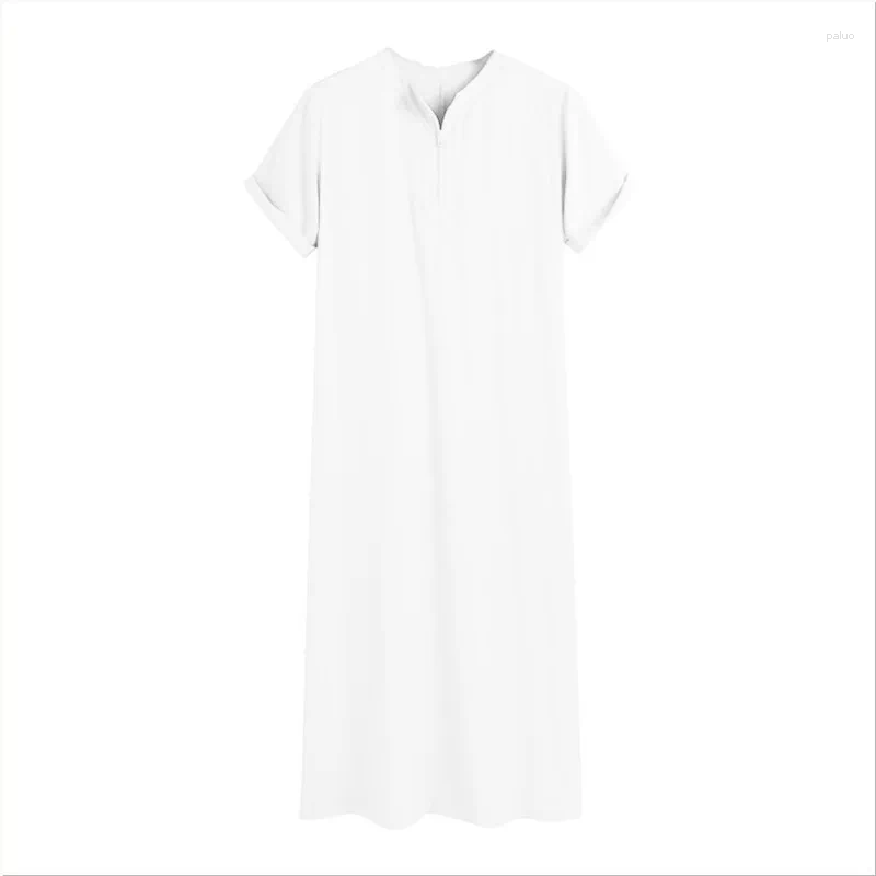 Ethnic Clothing Muslim Middle Eastern Arab Malaysian Men's Shirt Zip Robe