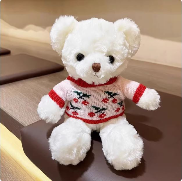 30 CM Viral Teddy Bear Bouquet Gift, Knit Sweater Plush Toy Valentine's Day, Cuddly Stuffed Animal for Hugging & Decoration W260306