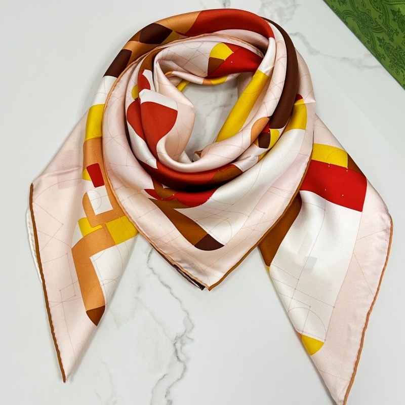 Women's square scarf scarves shawl 100% twill silk material pint letters horse head pattern size 90cm- 90cm