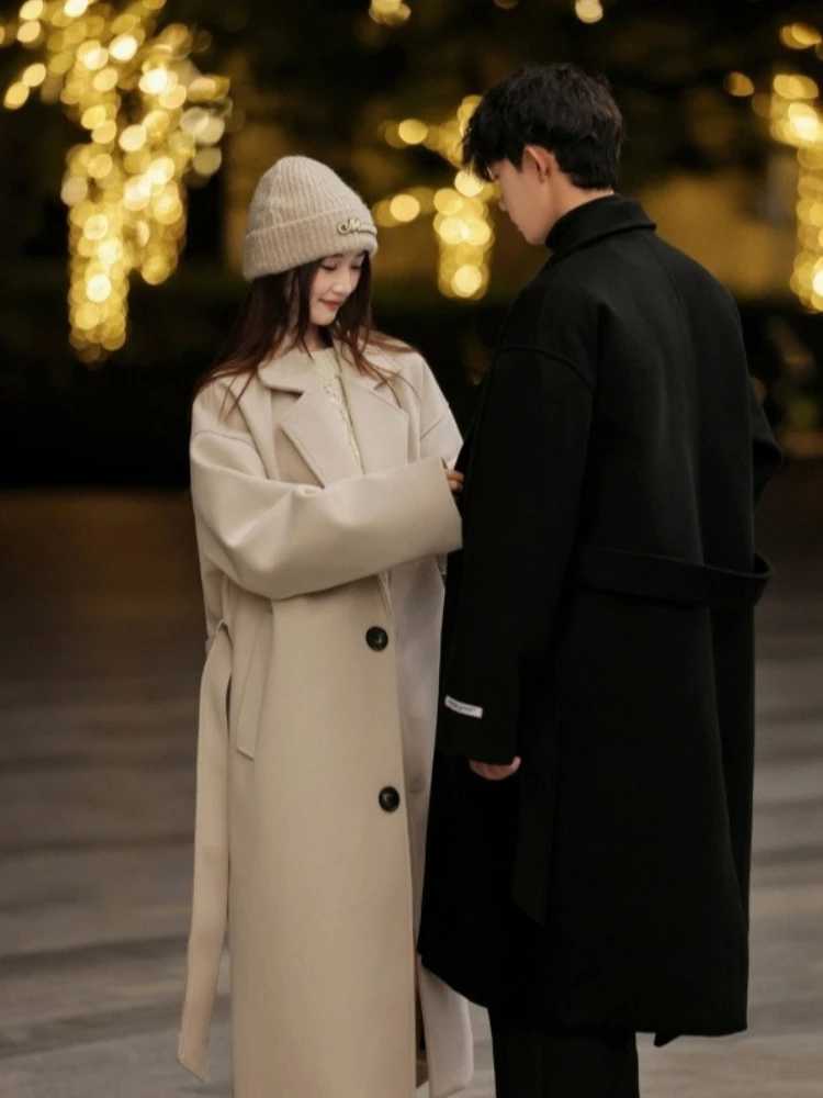 Mens Plus Thickness Wool Coat Fall Winter New Korean Style Long Overknee Warm Trench Coat Fashionable Luxury Woolen OvercoatT251224