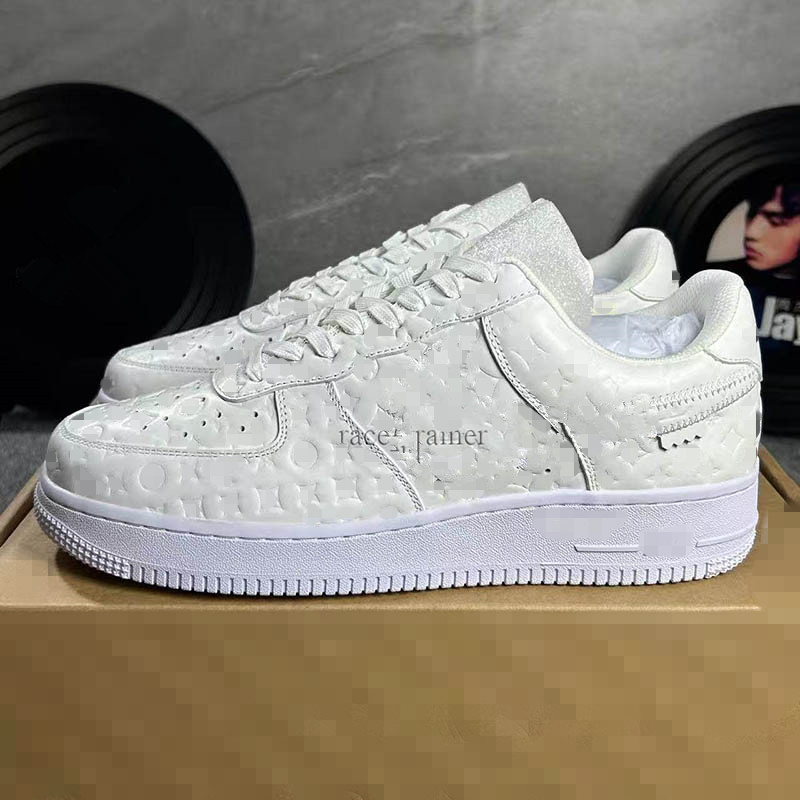 Designer Trainer Shoes Leather Board Shoes Embossed Sneakers Trainers Floor Women Men Mesh Sneaker Platform Virgil Maxi Casual Shoes Black Runner Shoes 12.23 02