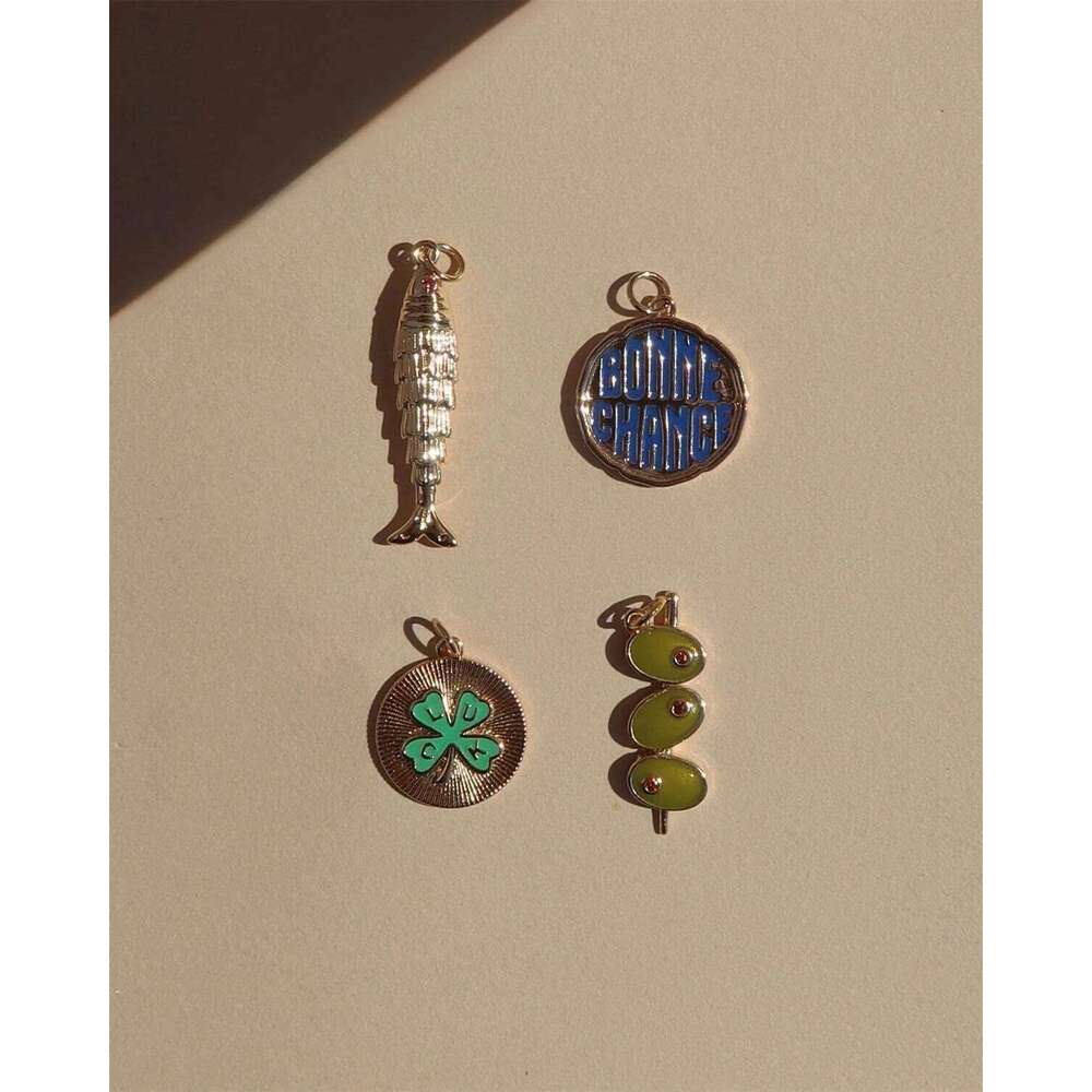 New Three Eye Tai Chi Flower Ornament Beaded Necklace Pendant DIY Handmade Accessory Gold Plated X251224