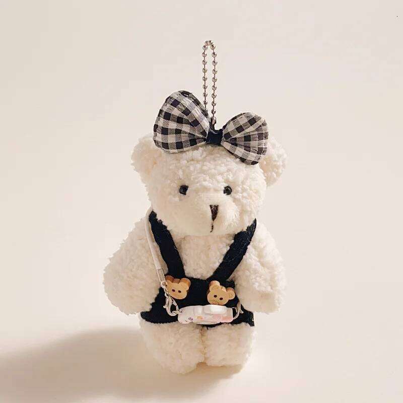 New Sweet Style Key Chain Cute Valentine's Day Gift For Girls Plush Doll Teddy Bear Bag Pendant X251224