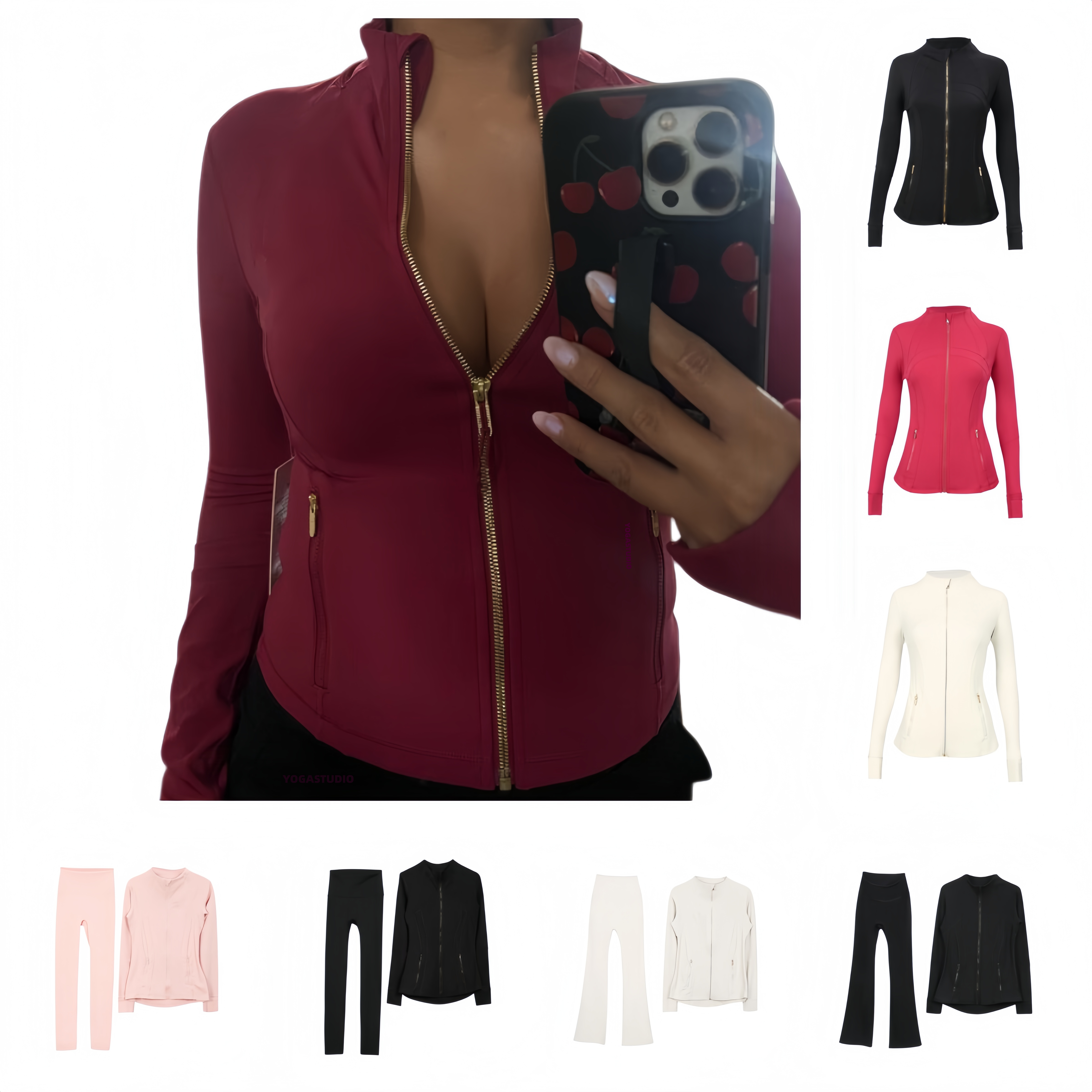 Yoga Jacket Women Slim Fit High Elastic Warm Soft Workout Training Running Jacket Set Style Luluity lemonive Men Set Women
