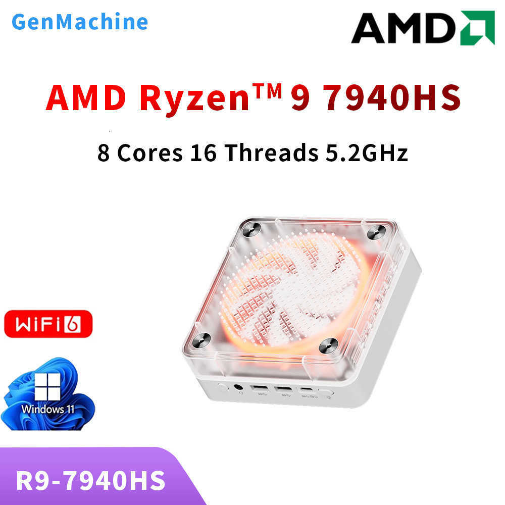 GenMachine AMDR9-7940H Dual-Port Network Business/USB4.0 Interface Gaming Mini Computer X250602
