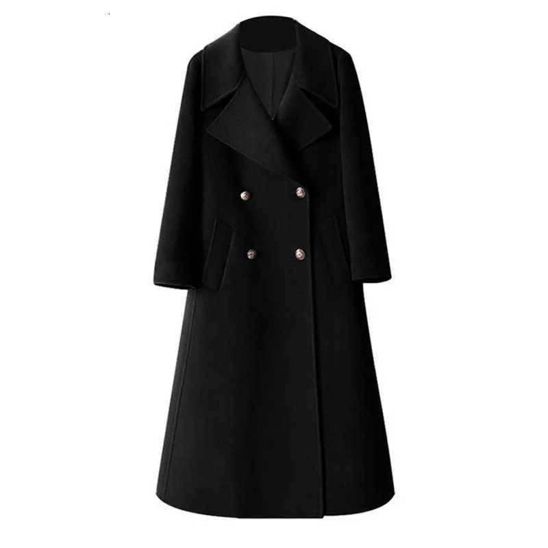 S-5XL High Quality Cashmere OutCoat For Womens 2025 New Winter Fashion Loose Fitting Long Woolen Coat Double-Breasted OutCoatT251224