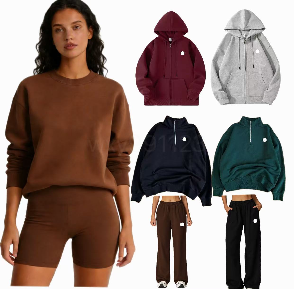 Men Women Sets Designer Quarter Zip Sweatshirt Sweatpants Pullover Hoodie Accolade Jacket Pullover Yoga 1/4 Full Zip Crew Neck Leg Pants Clothes Sweater