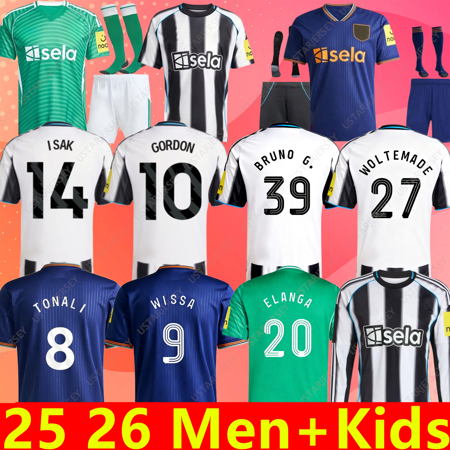 25 26 newcastle BRUNO G soccer jerseys newcastle 2025 2026 JOELINTON GORDON TONALI BARNES MURPHY BURN ISAK Football Shirt Home away Player fans Adult and Child Se suit