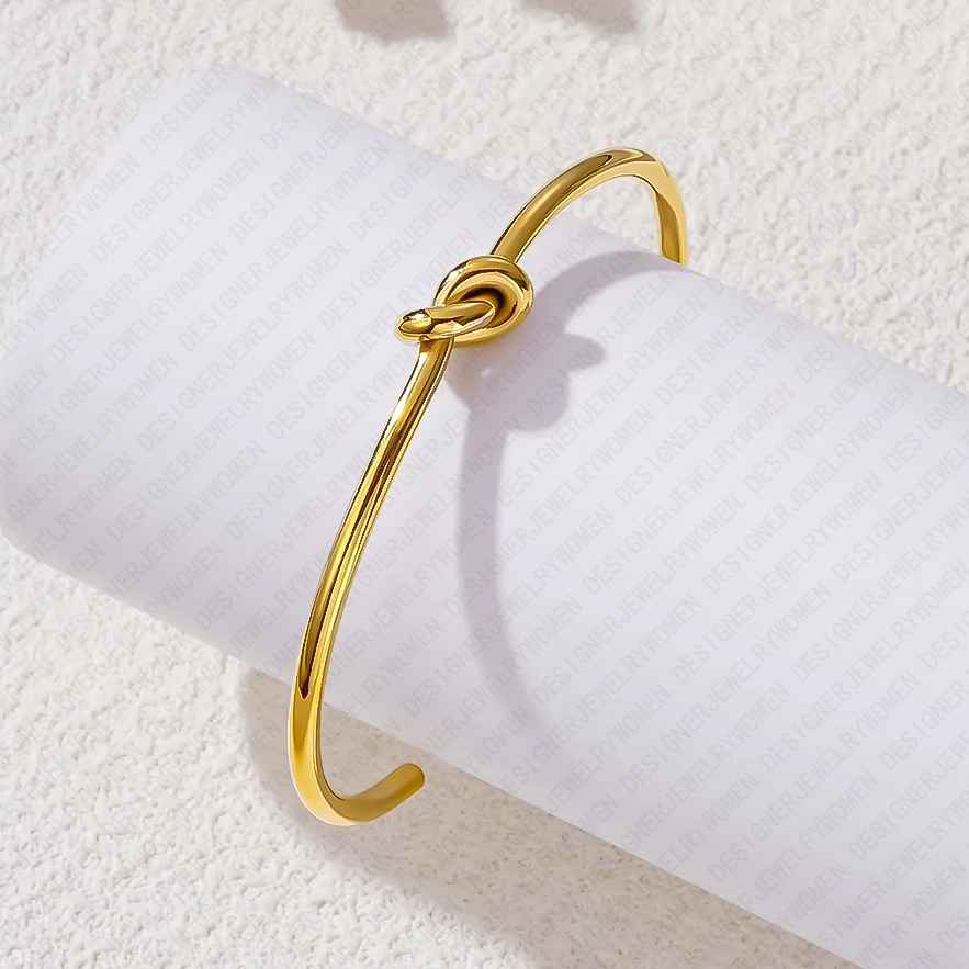 Designer Bracelet for Women Stainless Adjustable Bangle Knotted Bangles Luxury Jewlery Designer for Women Elegant Timeless Gift Premium