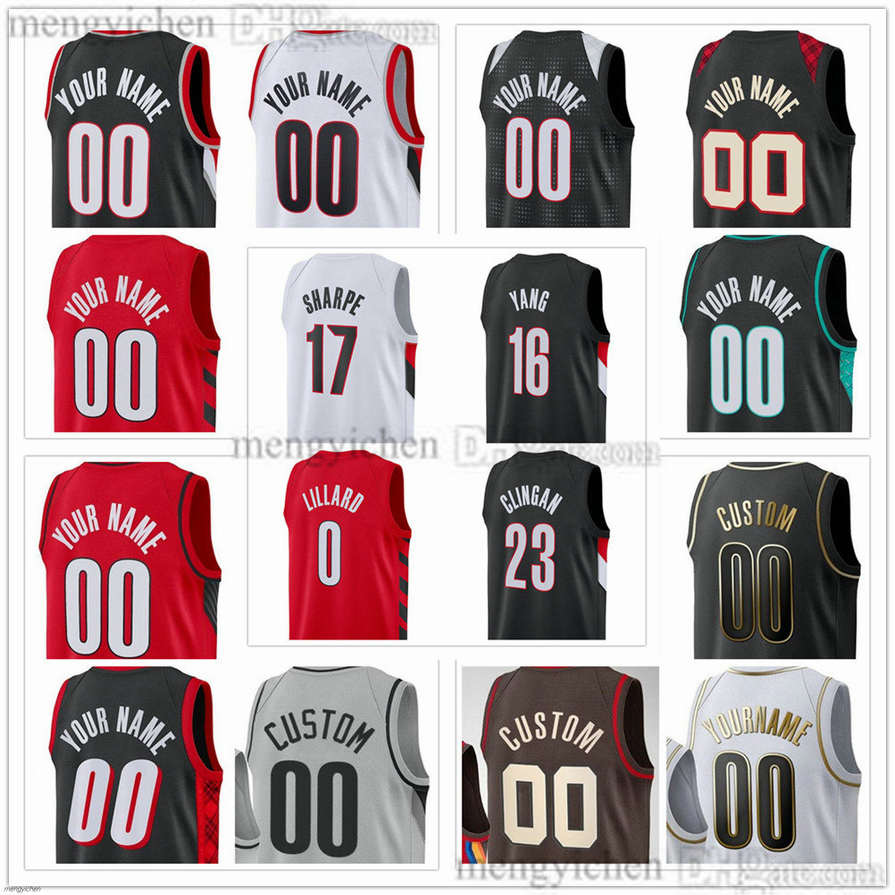 Men's XS-6XL Basketball Jersey Clyde 22 Drexler Rasheed 30 Wallace Bill 32 Walton Scottie 33 Pippen 3 Stoudamire 11 Sabonis 12 Aldridge 50 Randolph 31 Telfair Printed