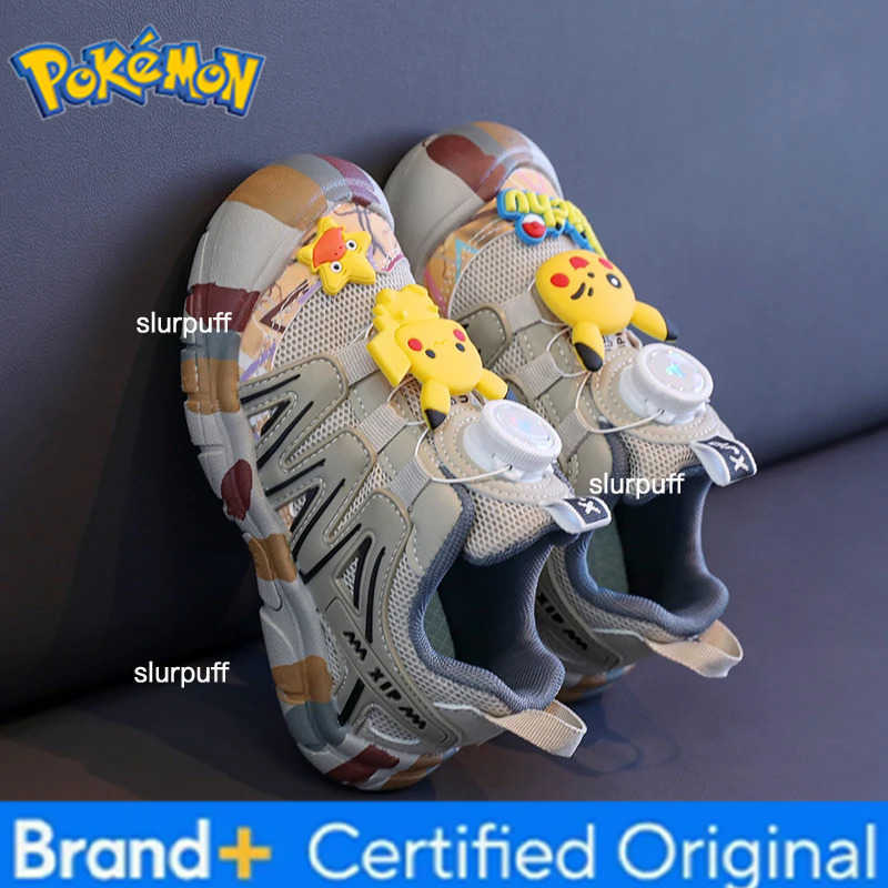 Pokemon Child Casual Sport Shoes New Pikachu Sneakers Kids Tennis Shoes Boy Outdoor Hiking Shoes Rotating Buckle Summer Breathable W251224