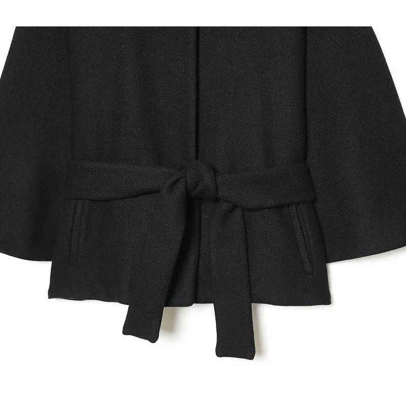 Women Woolen Jacket 2025 Autumn Winter Long Sleeve Womens Coat With Belt Loose Female Casual Outerwear Retro Lady Tops T251224