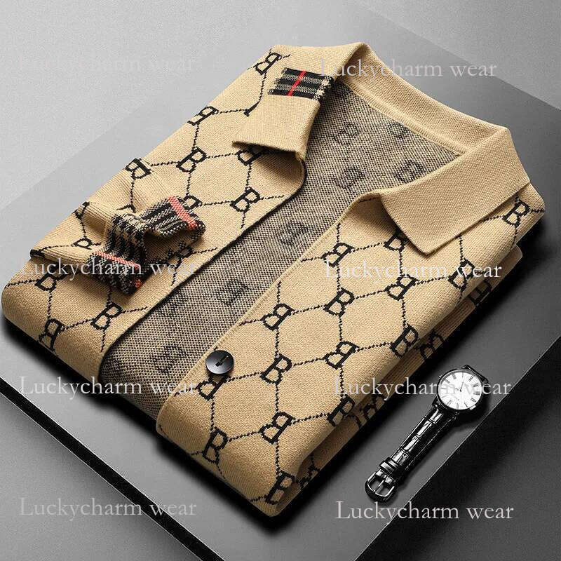 Designer Luxury Brand Knitted Cardigan Lapel Embroidered B Jacquard Sweatercoat Korean Winter New Fashion Trend Men's Wear