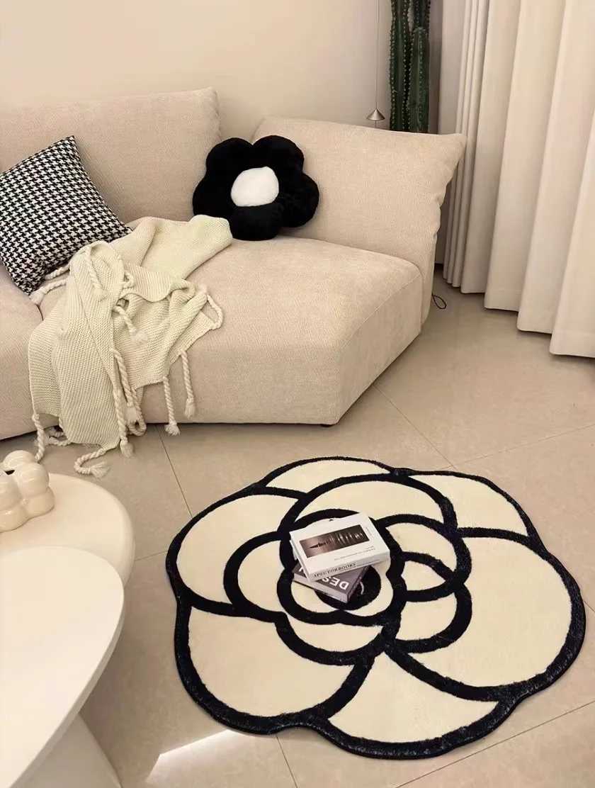 luxury Camellia Shaped Crystal Pile Carpet Living Room Bedroom Cloakroom Dressing Room Study Room Decorative Non-slip Carpet M251224