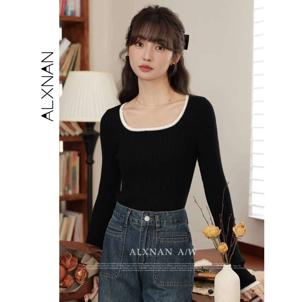 AlXNAN Women's Vintage Denim Blue High Waist Baggy Jeans 2025 Spring New Casual Loose Wide Leg Long Pants Ladies LXN320106 X251224