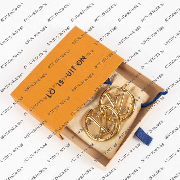 Earrings Designer For Women 18k Gold Plated High Quality Luxury Branded Loouises Earrings Jewelry Gold Hoop Earring With Box 4CM Woman Jewelry Valentine's Day Gift