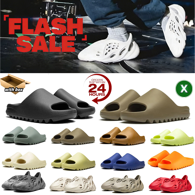 2026 Designer Men Women foam Slides Slippers Sandals KW Onyx MX Cinder Sand Bone Resin Stone Sage Slate Grey Vermilion Slide Slipper Casual Summer Beach shoes EUR 36-47