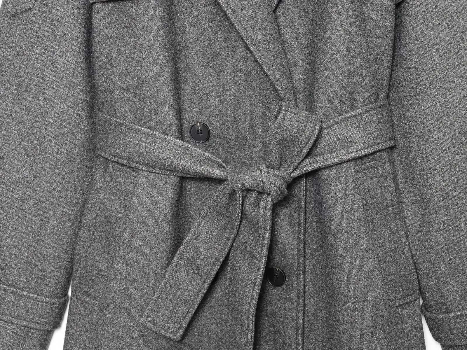 Double-breasted Long Woolen Coats Womens Elegant Lapel Pocket Blends Overcoat With Belt Winter New Female Casual StreetwearT251224