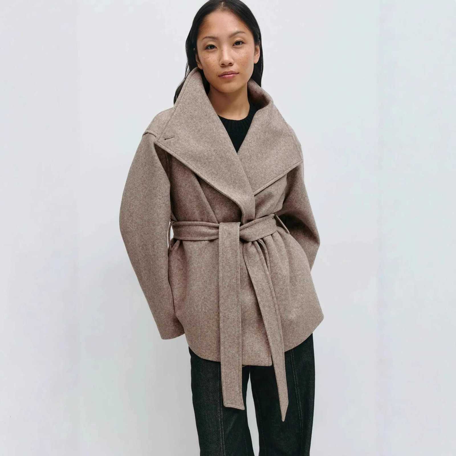 2025 Autumn and Winter Womens High-end Standing Collar Double-sided Intimate Coat Medium Long Thick Woolen CoatT251224