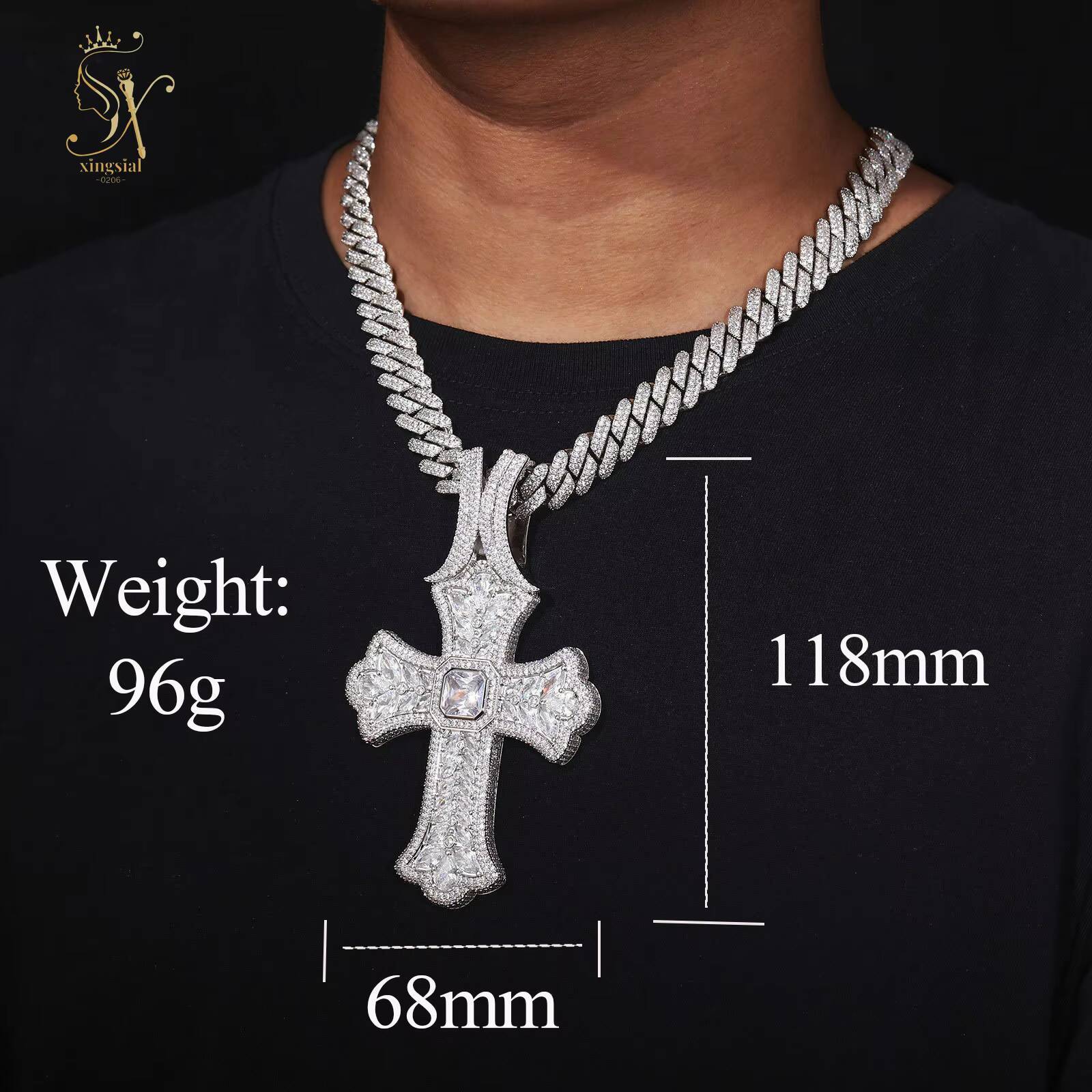 Hip Hop GRA Certificated Bling Necklace 925 Silver 18k Gold Diamond Charm Pass Diamond Test Hiphop D Color Moissanite Pendant